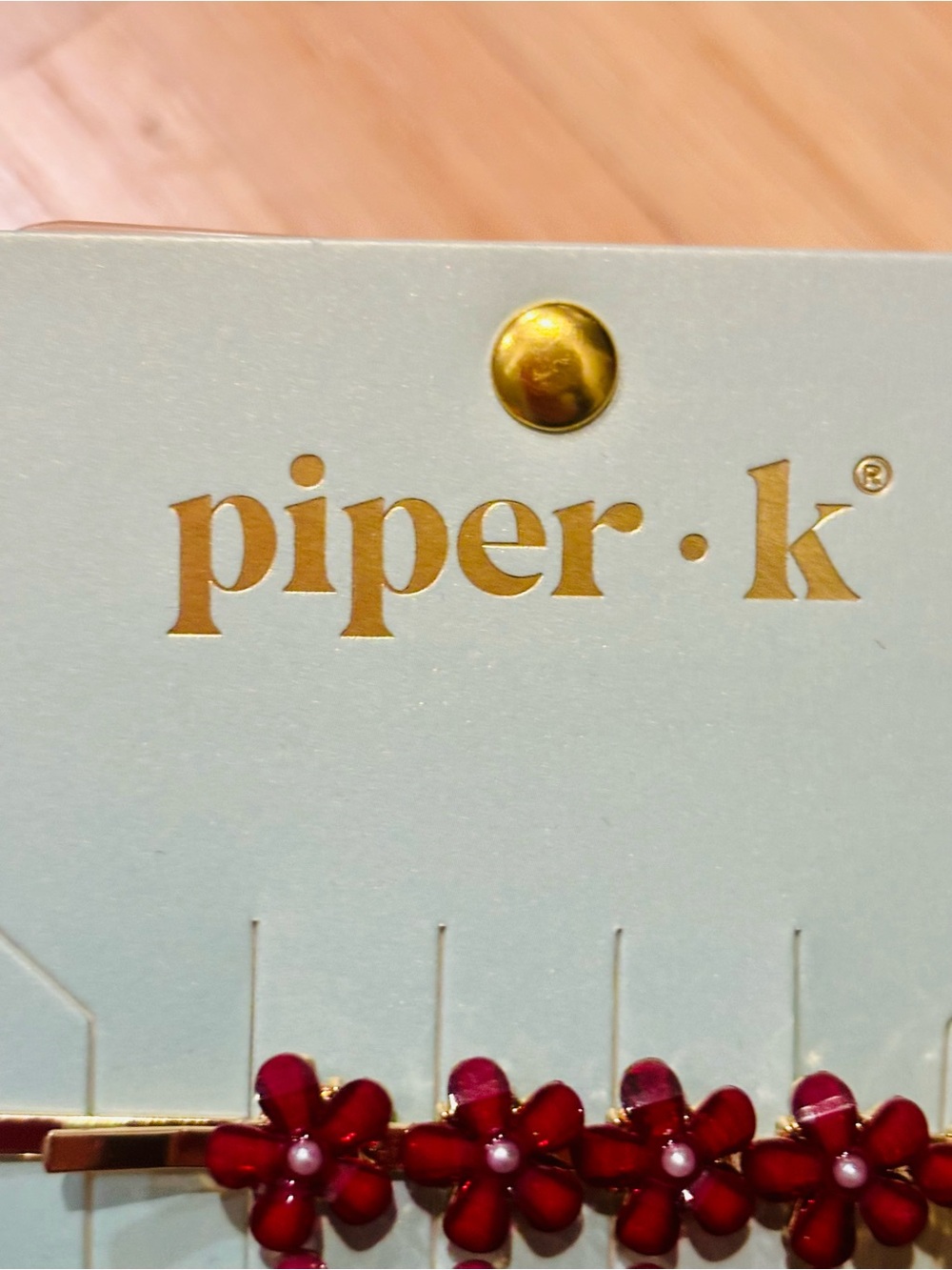 NWT Piper K Flower Hair Bobby pin Clips Set - Red, Yellow, Pink - Picture 6 of 6